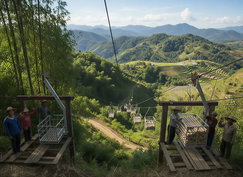 Sumatra Gravity Ropeway BambooFlux™ GRS — Gravity Ropeway System | Bamboo Synergy Technologies ...